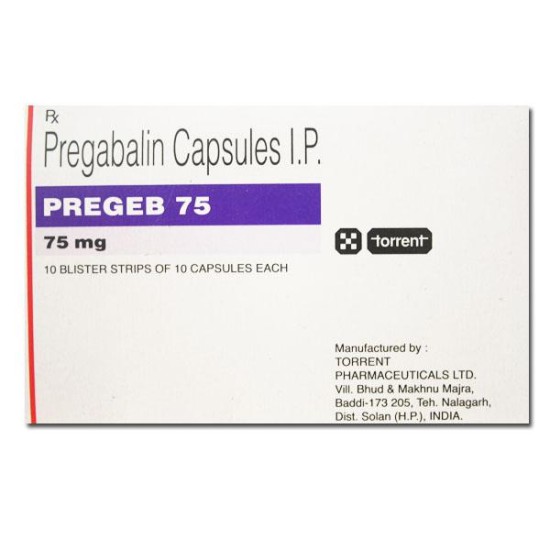 Pregabalin Lyrica- Pregeb 75 Mg Only $0.31 per Capsules