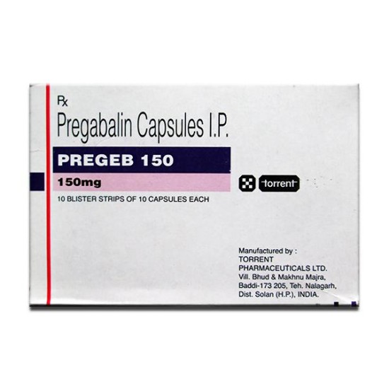 Pregabalin Lyrica- Pregeb 150 Mg Only $0.36 per Capsules