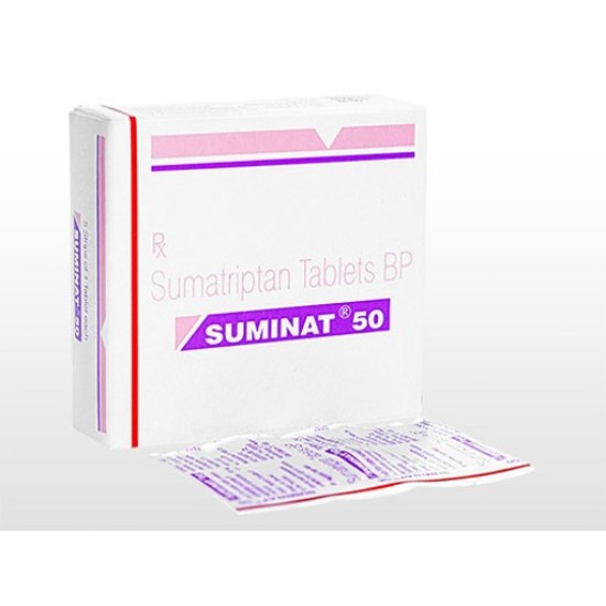 Sumatriptan 50mg Treats Headache & Migraine, Buy @ 2.0/ Tablet