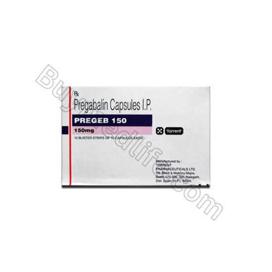Pregabalin Lyrica- Pregeb 150 Mg Only $0.36 per Capsules