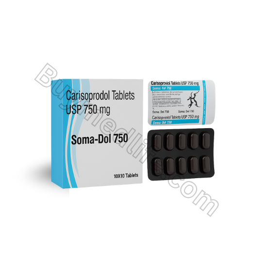 Buy Soma Dol 750mg Only 0.73 per Tablet for Muscle Pain Relief