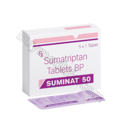 Sumatriptan 50mg Treats Headache & Migraine, Buy @ 2.0/ Tablet